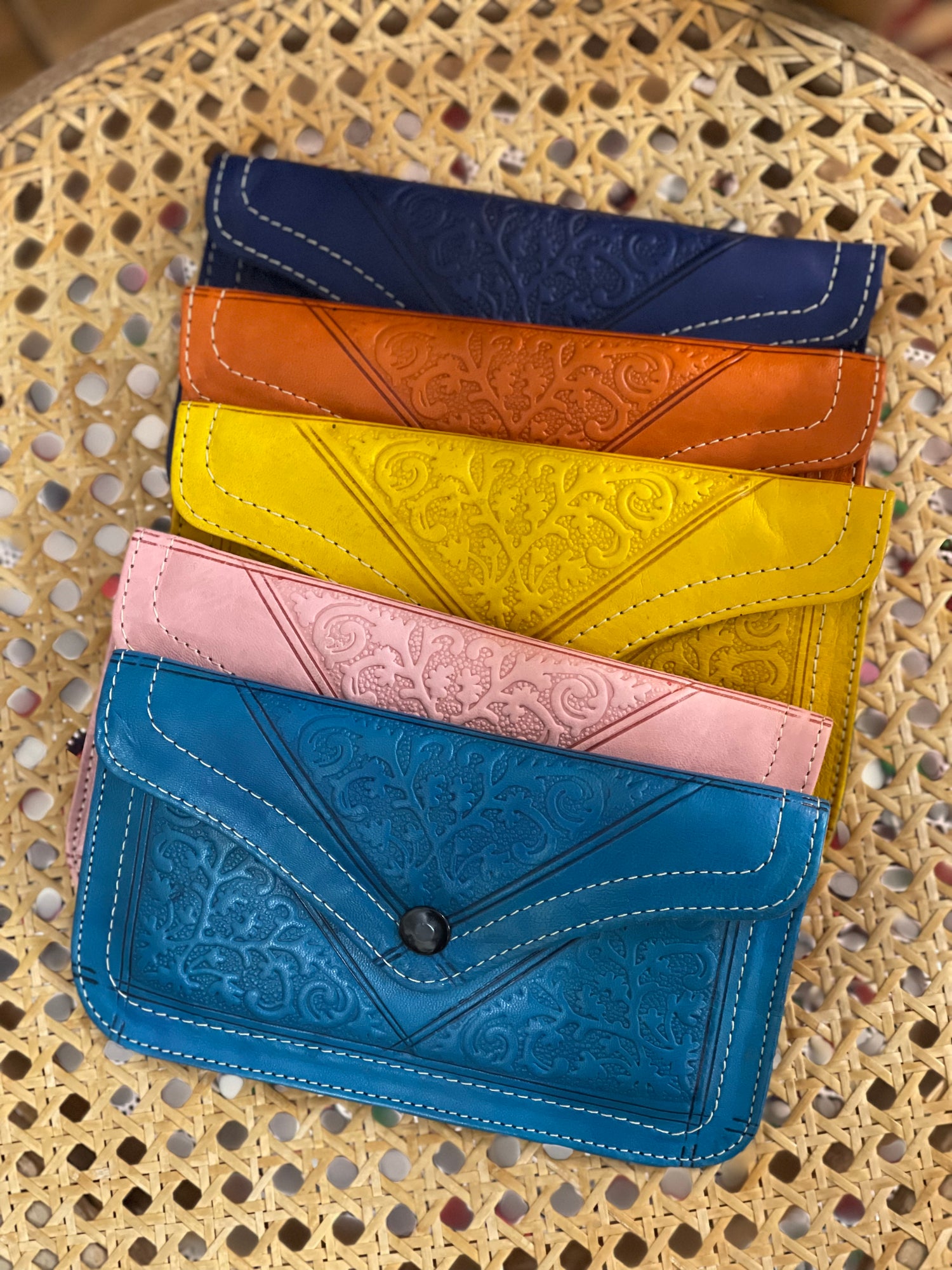 Hand Tooled Leather Clutches