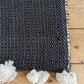 'Charcoal Diamonds’ (white pompom) Wool Pompom Blanket