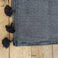 'Charcoal Diamonds’ (black pompom) Wool Pompom Blanket