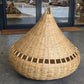 ‘Teardrop Pod’ woven wicker lampshade with cut outs