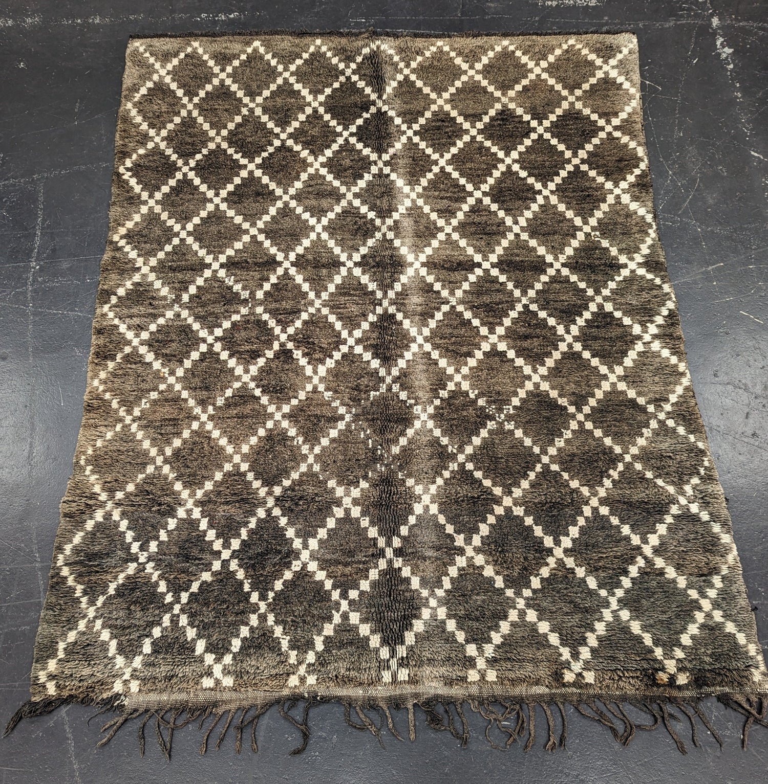 "Moleskin Diamonds" Vintage Beni Ourain Rug