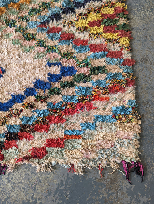 "Three Diamonds" Boucherouite Rug