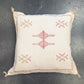 Cream & Red Cinnamon Moroccan Cactus Silk Cushion