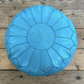 Bright Blue Moroccan Leather Pouffe