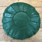 Emerald Green Moroccan Leather Pouffe