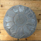 Mini Leather Pouffe - Grey