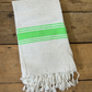 'Kaouki' Hammam Towel - Lime stripe band 1