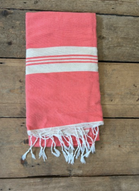 'Kaouki' Hammam Towel - Coral