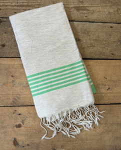 'Kaouki' Hammam Towel - Lime stripe band 2