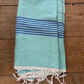 'Kaouki' Hammam Towel - Mint/Blue