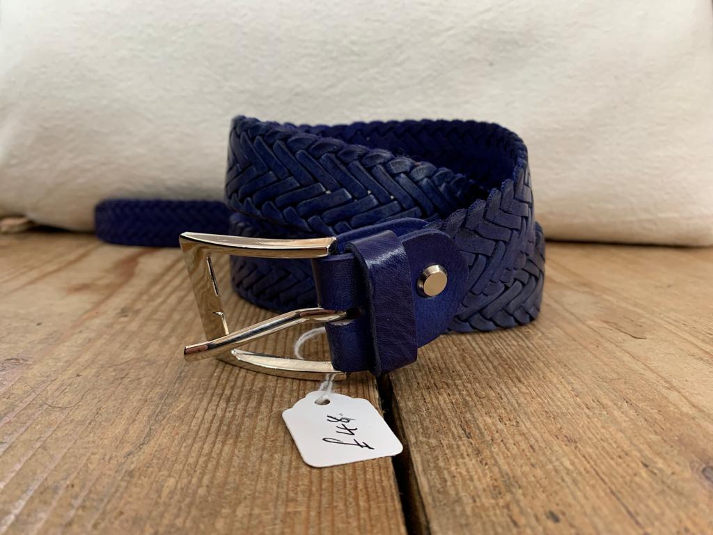 Navy Plaited Belt