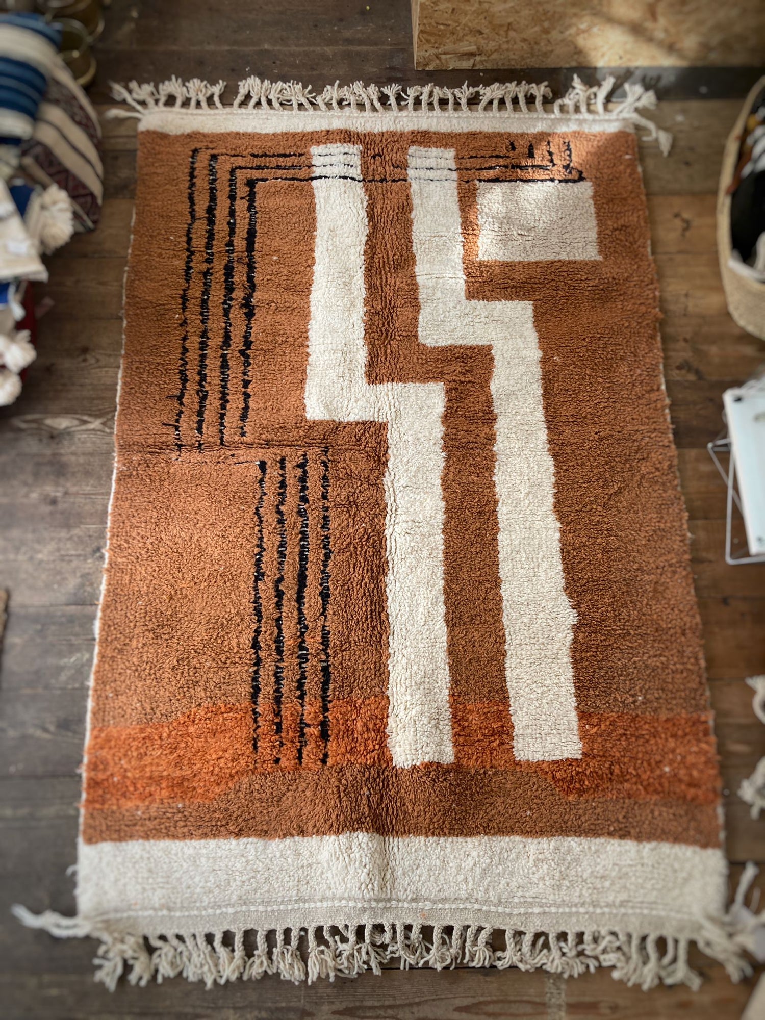 'Cinnamon Bun' Contemporary Beni Ourain Rug