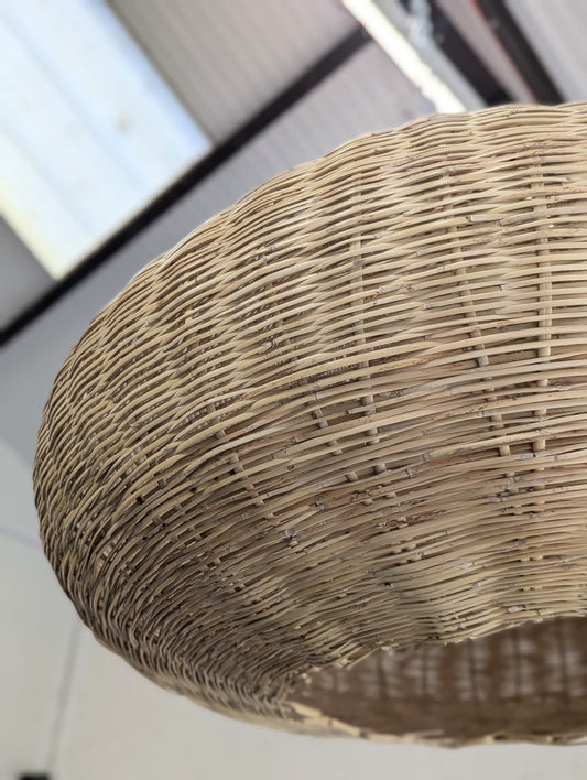 ‘Teardrop Pod’ woven wicker lampshade