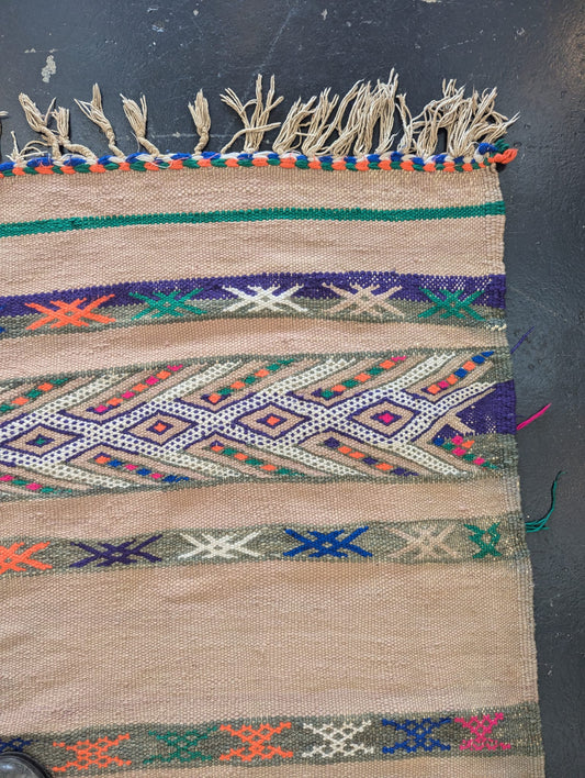 Antique Saharan Kilim Zanafi 'Berries' (Circa 1970's)