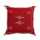 'Hmar' Red Moroccan Cactus Silk Cushion