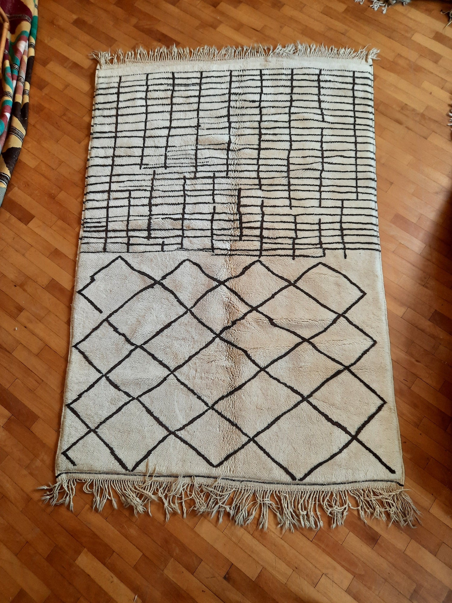 "Walnut Shells & Cream" Vintage Beni Ourain Rug