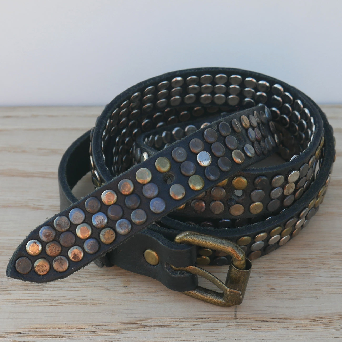 Black 3 Row Stud Belt