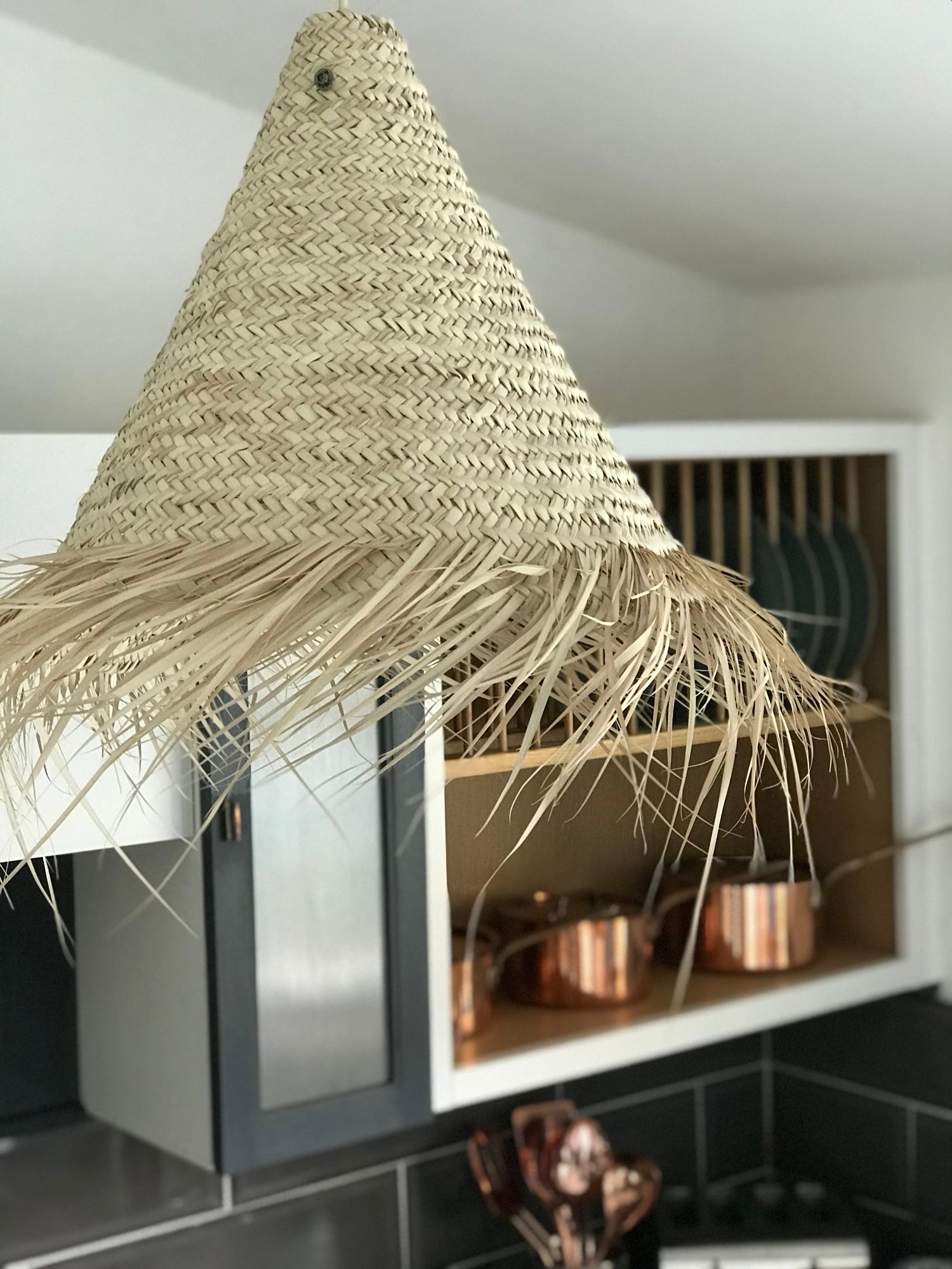 ‘Palmerie’ Medium Palm Leaf Wicker Lampshade